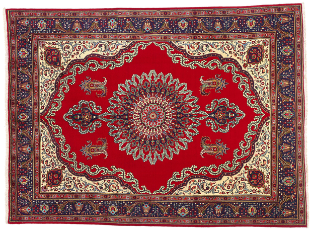 10 x 13 Vintage Red Persian Tabriz Rug 76485