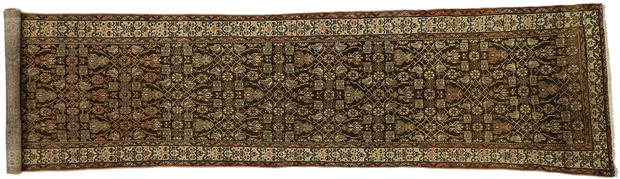 3 x 13 Antique Brown Persian Malayer Rug 76558