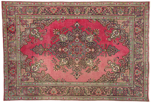 7 x 10 Vintage Pink Persian Tabriz Rug 76465