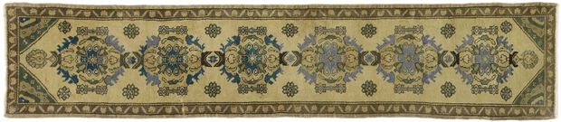 2 x 11 Vintage Turkish Oushak Rug Runner 50345