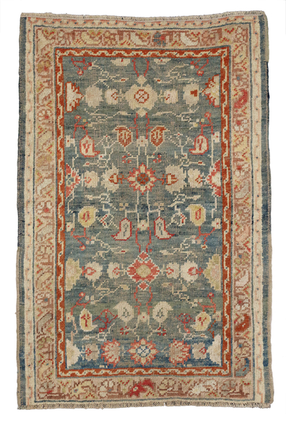 3 x 4 Vintage Turkish Oushak Rug 50396