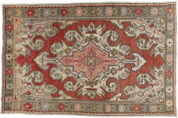 4 x 6 Vintage Oushak Rug 50057