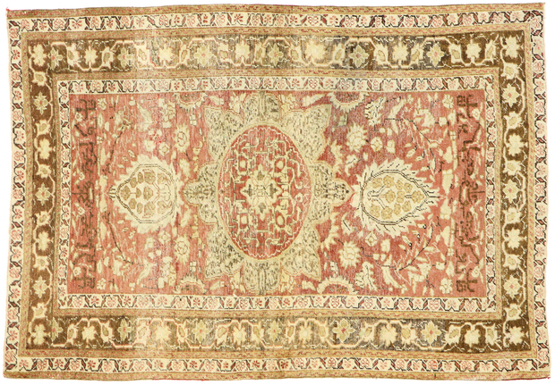 4 x 6 Vintage Turkish Oushak Rug 51560