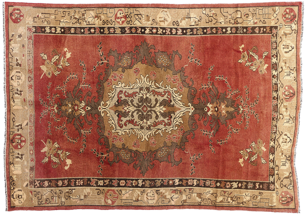 7 x 10 Vintage Red Turkish Oushak Rug 50500