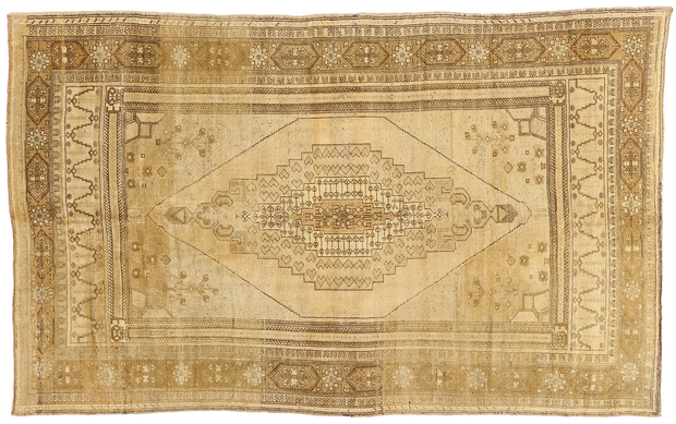 7 x 11 Vintage Earth-Tone Turkish Oushak Rug 50503