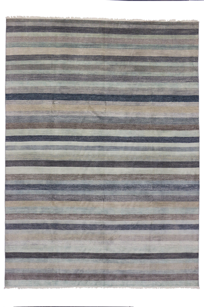 9 x 12 Modern Coastal Striped Rug 30148