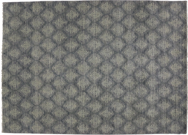 10 x 14 Transitional Gray Damask Rug 30257