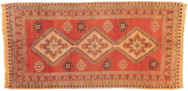 5 x 10 Vintage Red-Orange Moroccan Rug 20211