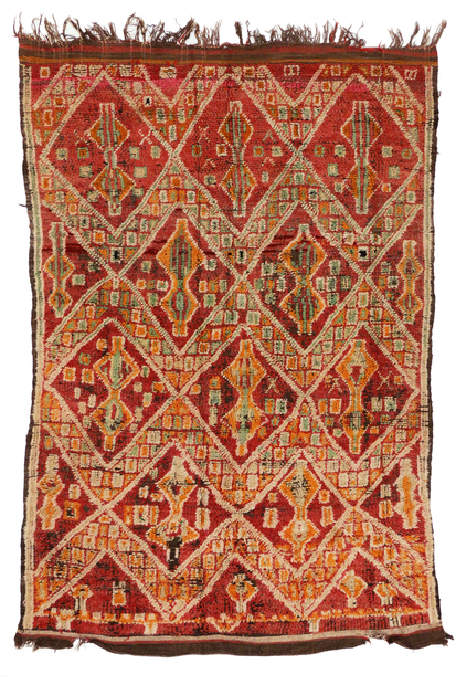 6 x 8 Vintage Red Beni MGuild Moroccan Rug 20262