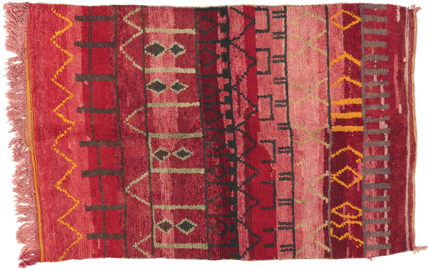 5 x 8 Vintage Red Rehamna Moroccan Rug 20288