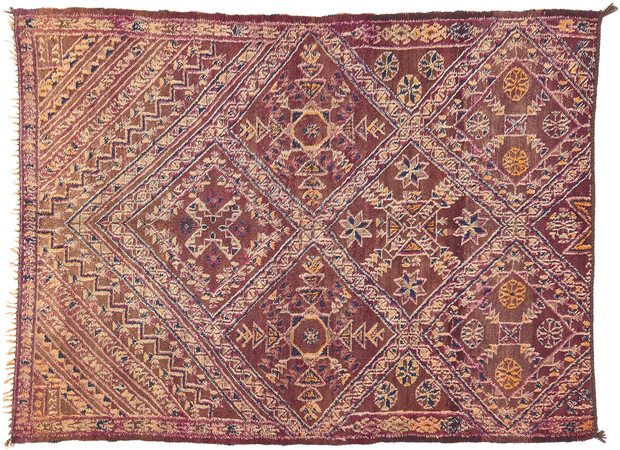 6 x 8 Vintage Purple Beni MGuild Moroccan Rug 20319