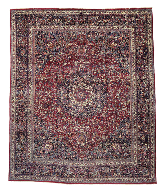 16 x 19 Antique Persian Mashhad Rug 74986