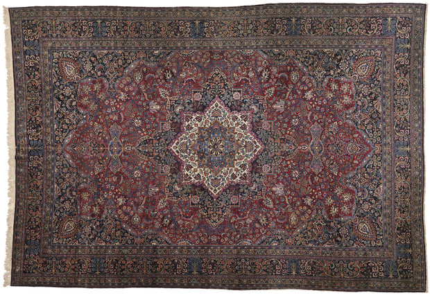 13 x 19 Antique Persian Mashhad Rug 76601