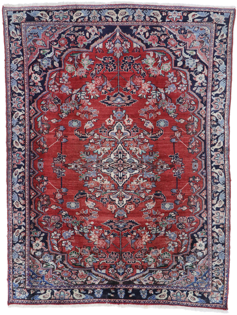 7 x 9 Vintage Persian Mahal Rug 74965