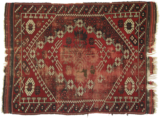 3 x 4 Antique-Worn Afghan Rug 76628