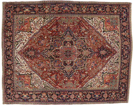 10 x 13 Antique Heriz Rug 76651
