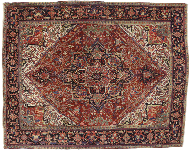 10 x 13 Antique Heriz Rug 76651