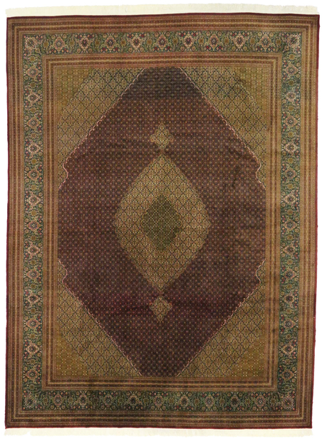 10 x 13 Vintage Persian Mahi Tabriz Rug 76693