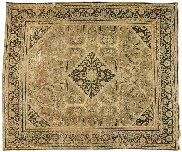 10 x 12 Distressed Antique Persian Mahal Rug 76729