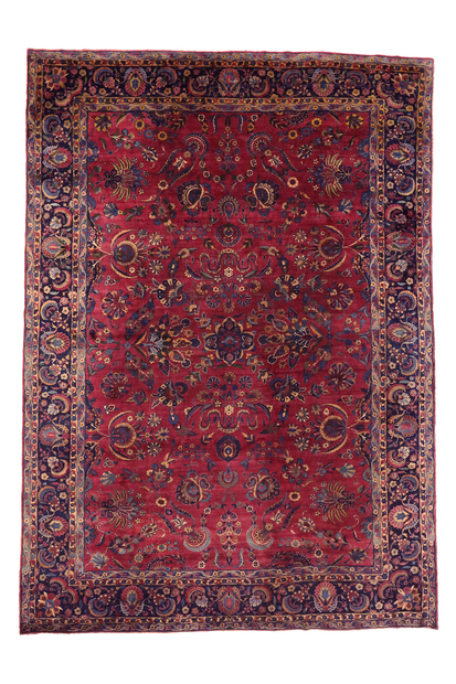 11 x 15 Antique Persian Yazd Rug 76761