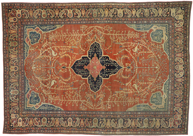 9 x 12 Late 19th Century Antique Persian Farahan Rug 76783