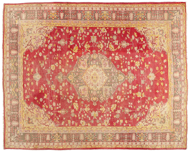 10 x 12 Antique Red Turkish Oushak Rug 76787