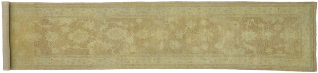 3 x 13 Modern Earth-Tone Oushak Rug Runner 51622