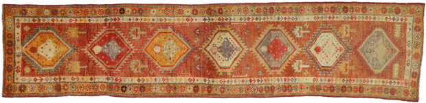 3 x 11 Vintage Turkish Oushak Rug 51665