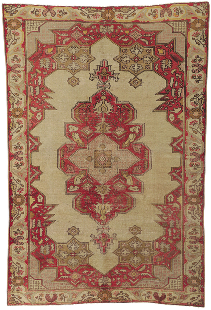 5 x 7 Vintage Turkish Oushak Rug 51707