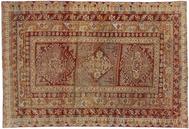 4 x 6 Vintage Turkish Oushak Rug 51724