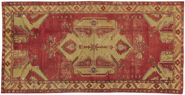 5 x 10 Vintage Turkish Oushak Rug 51727