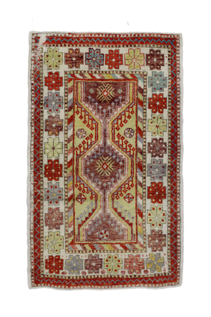 3 x 4 Vintage Turkish Oushak Rug 51741