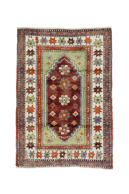 3 x 4 Vintage Turkish Oushak Rug 51745