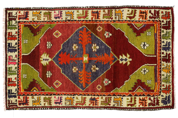 3 x 4 Colorful Vintage Turkish Oushak Rug 51756