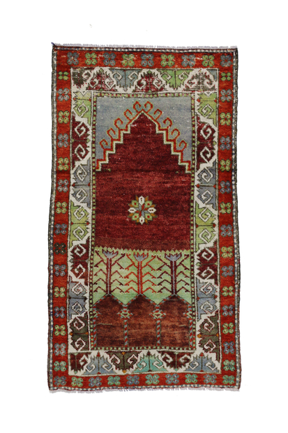 3 x 5 Vintage Turkish Oushak Prayer Rug 51776