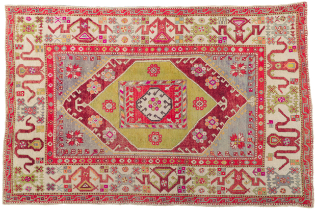 6 x 9 Vintage Turkish Colorful Oushak Rug 51784