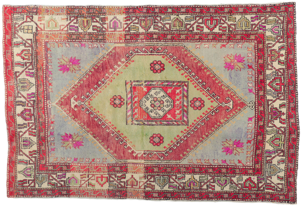 6 x 9 Vintage Turkish Colorful Oushak Rug 51786