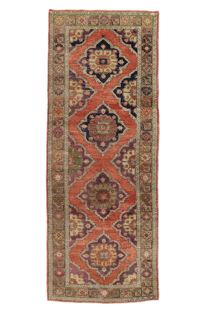 5 x 12 Vintage Turkish Oushak Rug Runner 51793