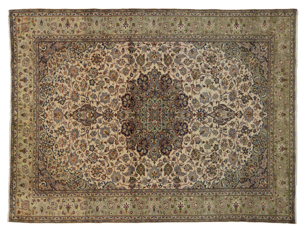 9 x 13 Vintage Persian Kashan Rug 76858