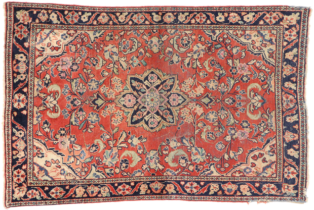 4 x 6 Antique Persian Mahal Rug 76866