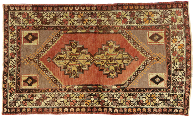 4 x 6 Vintage Turkish Oushak Rug 50289