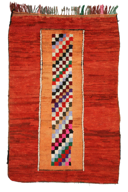 4 x 6 Vintage Red Boujad Moroccan Rug 20499