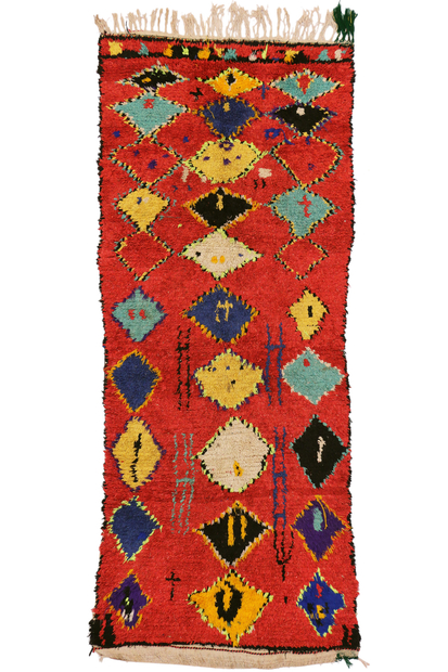 4 x 9 Vintage Red Boujad Moroccan Rug 20470