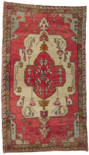 4 x 8 Antique Turkish Oushak Rug 50327