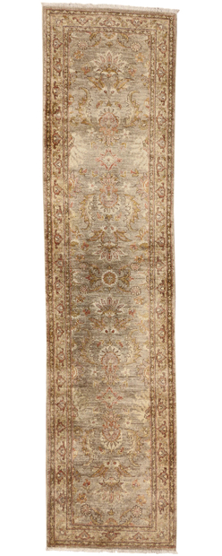 3 x 11 Vintage Earth-Tone Indian Sultanabad Rug 76919