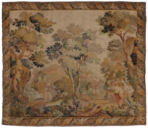 10 x 11 Antique French Tapestry 76930