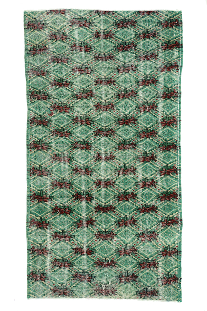 3 x 6 Distressed Vintage Green Turkish Sivas Rug 51911