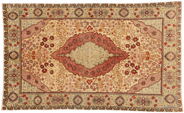 4 x 7 Distressed Vintage Turkish Oushak Rug 52072