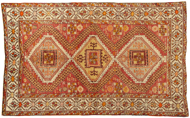 4 x 7 Vintage Red Turkish Oushak Rug 52107