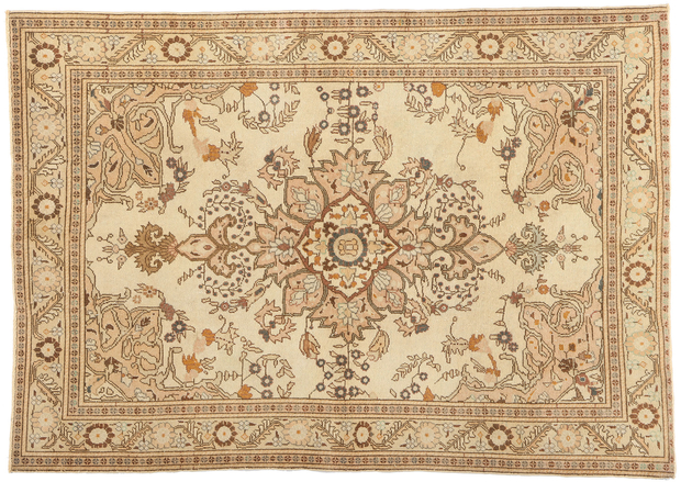 5 x 7 Vintage Neutral Earth-Tone Turkish Sivas Rug 52133